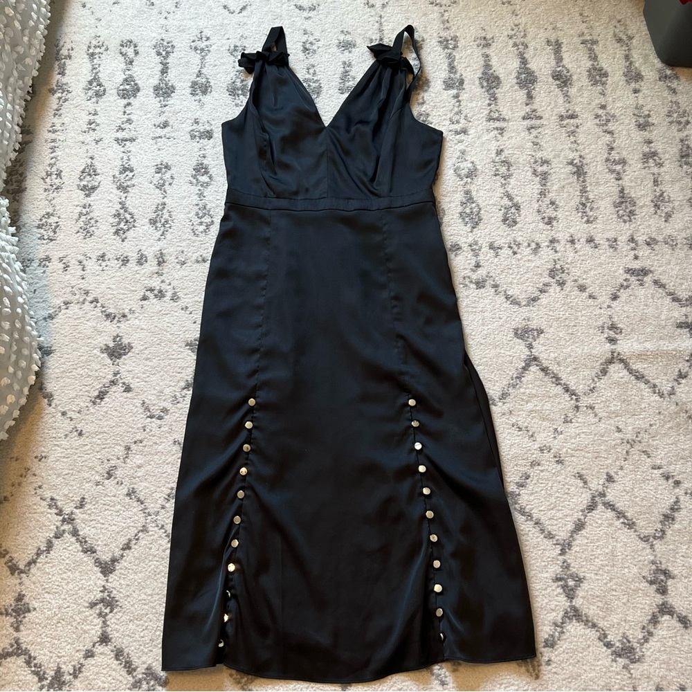 Prabal Gurung Black Button-Detail Dress